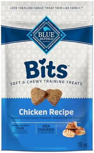 Blue Buffalo BLUE Bits Natural Soft-Moist Training Dog Treats, Chicken Recipe 19-oz Bag