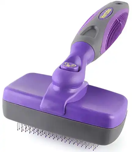 Hertzko Self-Cleaning Slicker Brush for Deshedding Long and Short-Haired Pets