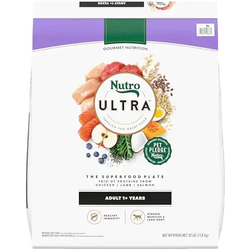 Nutro Ultra Adult Dry Dog Food with Chicken, Lamb and Salmon, 30 lb Bag