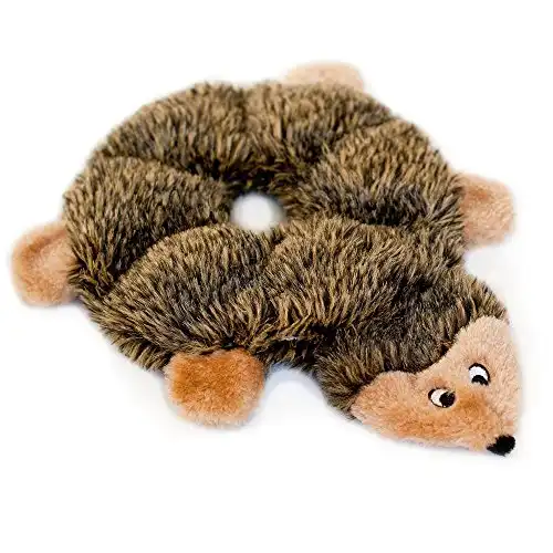 ZippyPaws - No Stuffing Squeaky Plush Dog Toy - Hedgehog