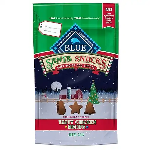 Blue Buffalo Santa Snacks Natural Soft Dog Treats, Chicken 4.5-oz